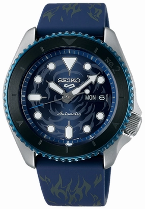 Seiko 5 SRPH71K1 Sports One Piece Sabo Limited Edition Automatic Watch Men,silicone watch,silicone strap watch,silicone watches for men,silicone watches for women,unisex silicone watch,kids silicone watch,sports silicone watch,casual silicone watch,waterpr