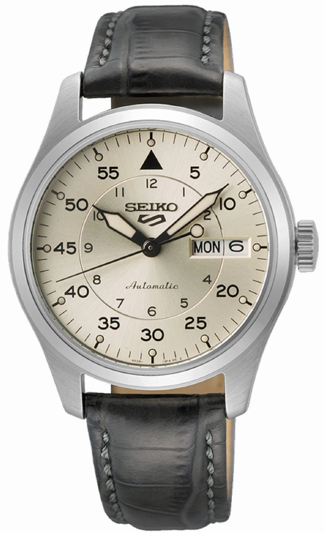 Seiko 5 SRPJ87K1 Sports Champagne Flieger Suit Style Automatic Watch for Men Affordable Leather Watch Leather Watch Discount