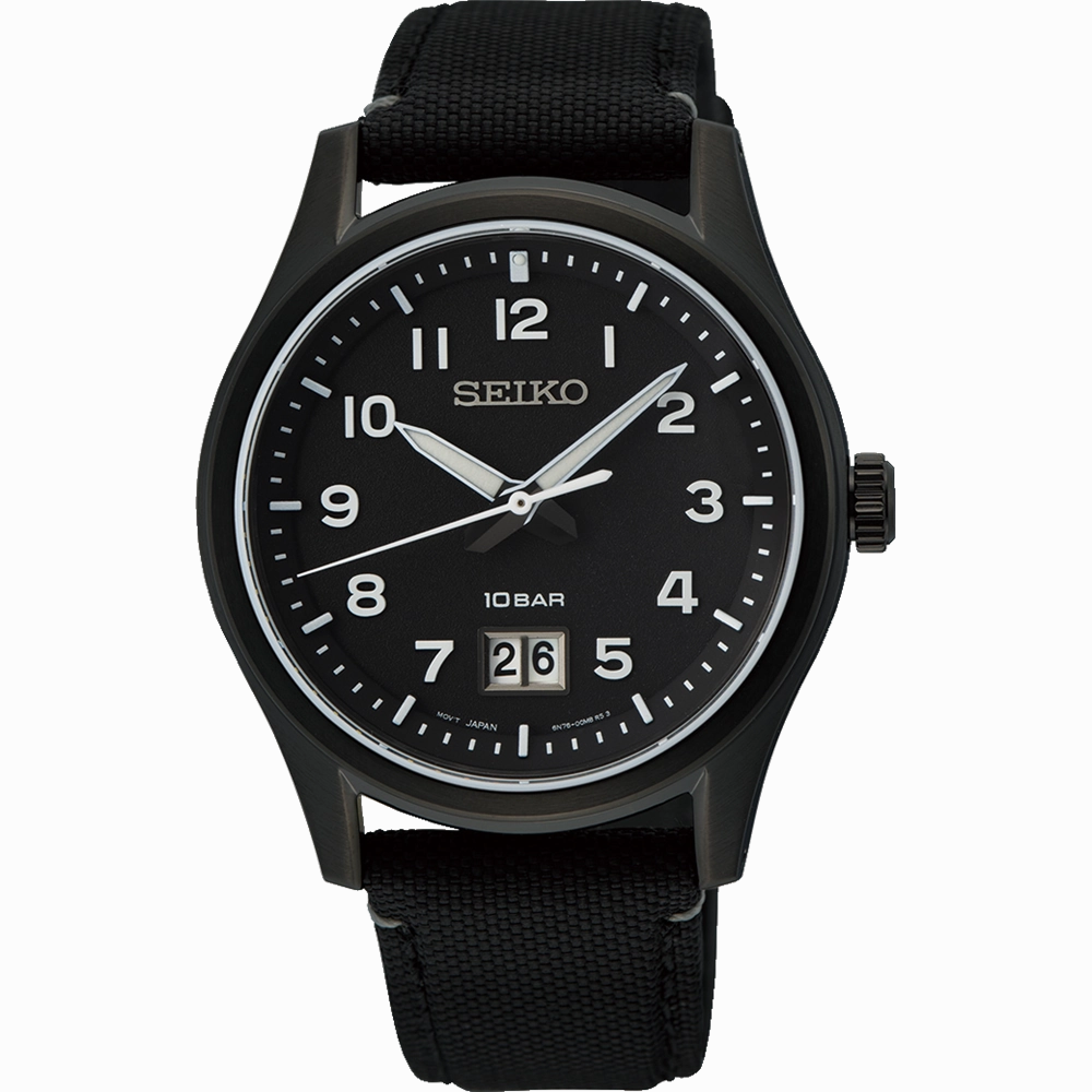 Seiko Conceptual Series Black Dial Nylon Strap Watch SUR571P,quartz watch, quartz watches for men, quartz watches for women, best quartz watch, minimalist quartz watch, luxury quartz watch, waterproof quartz watch,analog quartz watch, digital quartz watch,