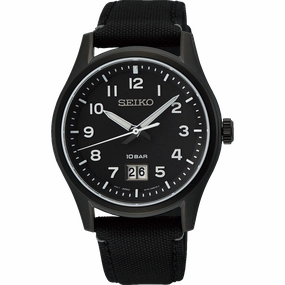 Seiko Conceptual Series Black Dial Nylon Strap Watch SUR571P,quartz watch, quartz watches for men, quartz watches for women, best quartz watch, minimalist quartz watch, luxury quartz watch, waterproof quartz watch,analog quartz watch, digital quartz watch,