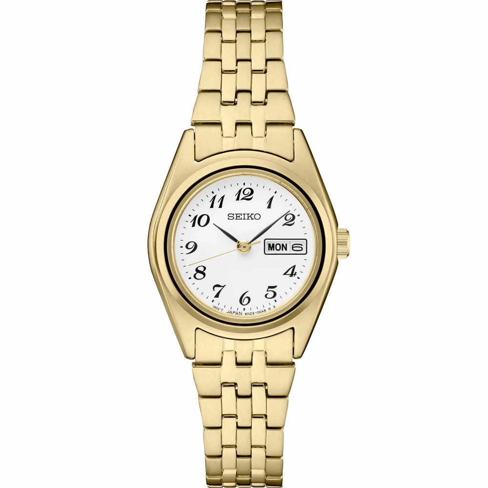 Seiko Essentials 25.5mm Gold Tone Quartz Watch,women's watches,ladies watch,elegant women's watch, minimalist women??s watch,fashion watch for women, classic watch for women,waterproof women??s watch,women's watch for work, women's watch for gift, wedd