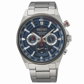 Seiko Men's Quartz Watch - Chronograph Blue Dial Stainless Steel Bracelet | SSB407P1 Luxury Quartz Watch Quartz Watch Sale