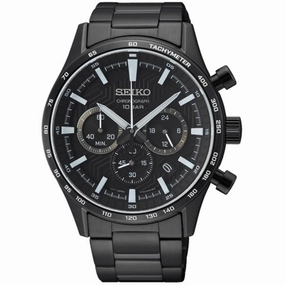 Seiko Men's Watch - Dress Chronograph Quartz Black Dial Bracelet | SSB415P1 men's watches best men's watches under $500 affordable men's watches men watches classic