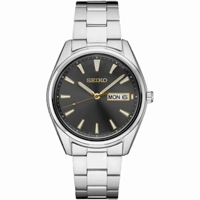 Seiko Men's Watch - Essentials Charcoal Dial Stainless Steel Bracelet | SUR343 Luxury Quartz Watch Quartz Watch Sale