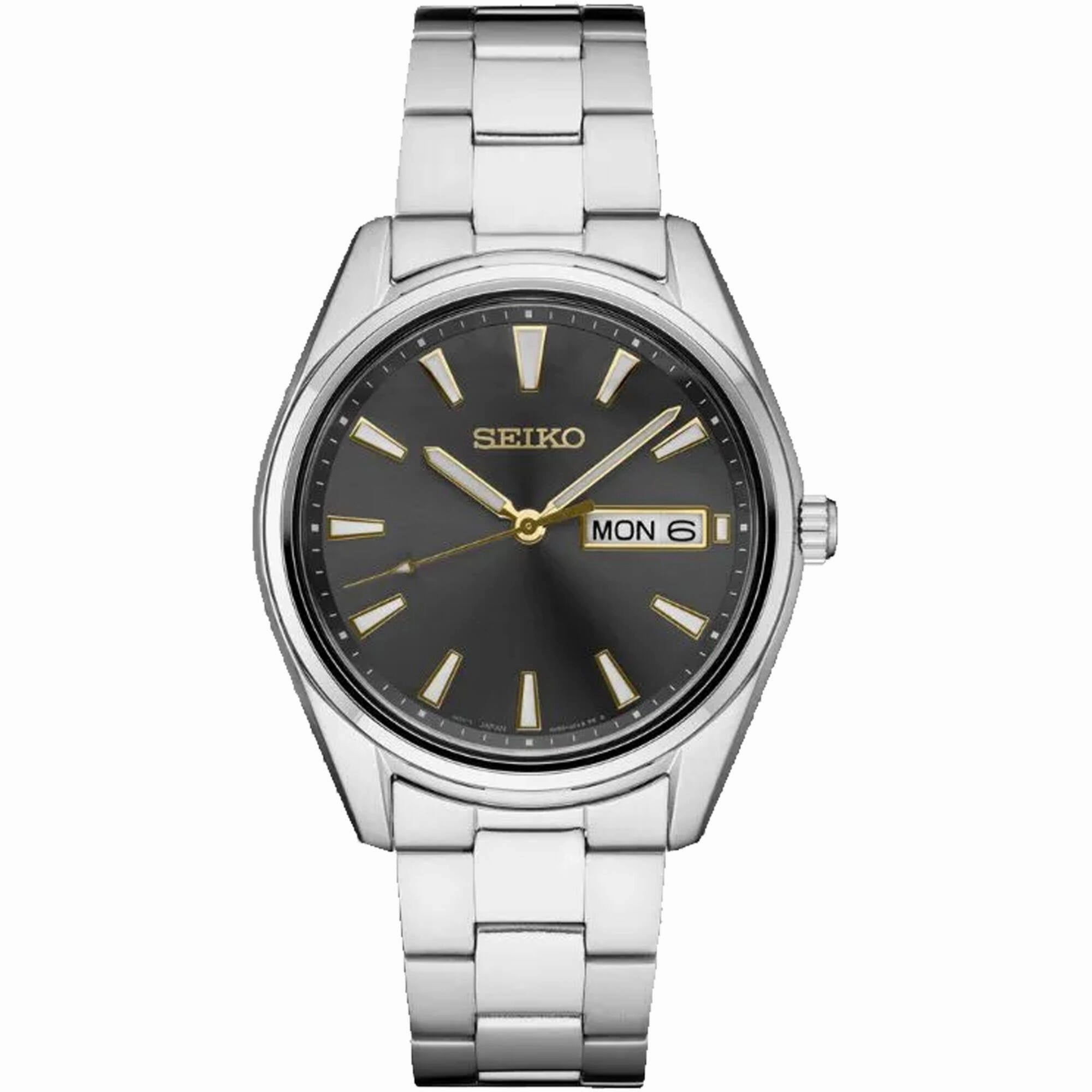 Seiko Men's Watch - Essentials Charcoal Dial Stainless Steel Bracelet | SUR343 Luxury Quartz Watch Quartz Watch Sale