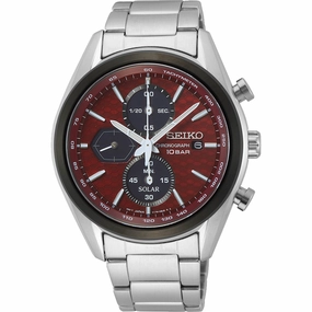 Seiko Men's Watch - Macchina Sportiva Red Dial Stainless Steel Bracelet | SSC771 Luxury Quartz Watch Quartz Watch Sale