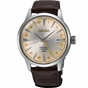 Seiko Presage SSK041J Cocktail Time GMT Affordable Leather Watch Leather Watch Discount
