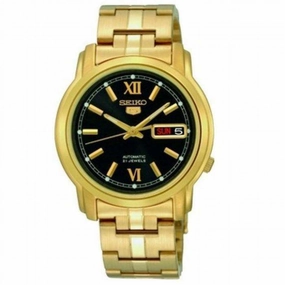 SEIKO SNKK86K1 Automatic Gold Plated Stainless Steel Watch for Men- Affordable casual watches Sporty casual watches Affordable luxury casual watches