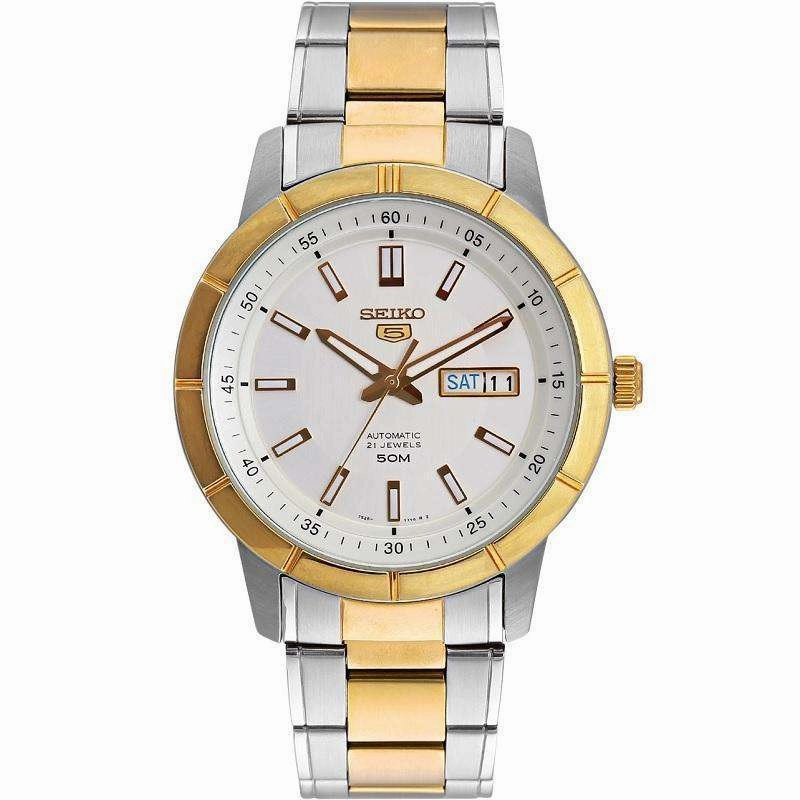 SEIKO SNKN58K1 Automatic Two Tone Stainless Steel Watch for Men Affordable casual watches Sporty casual watches Affordable luxury casual watches