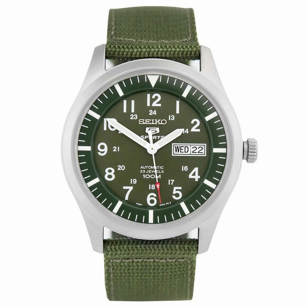 SEIKO SNZG09K1 Automatic Nylon Strap Watch for Men Affordable casual watches Sporty casual watches Affordable luxury casual watches