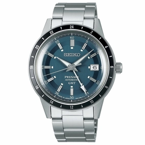 Seiko Watch Presage Petrol Blue Style 60's Road Trip GMT Automatic SSK009J1 