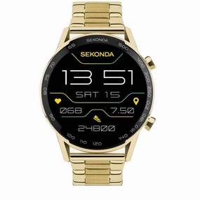 Sekonda Active Plus Smart Watch Gold Alloy Case Steel Bracelet 30227 