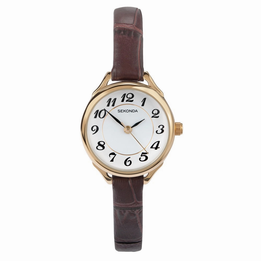 Sekonda Brown Leather Strap Ladies Watch 4701 