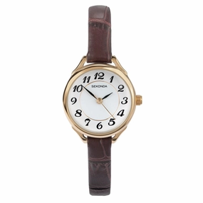 Sekonda Brown Leather Strap Ladies Watch 4701 