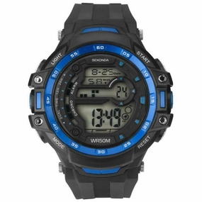 Sekonda Digital Sport Black and Blue Case Mens Watch SK1520 