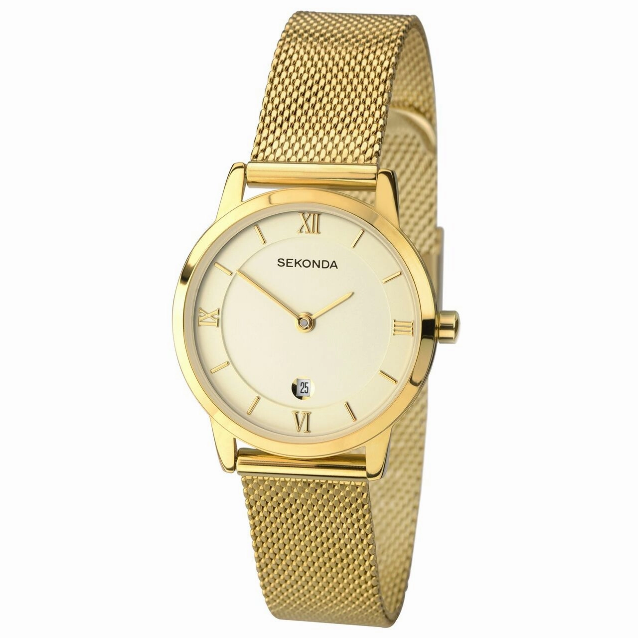 Sekonda Gold Colour Gold Dial Womens Watch 