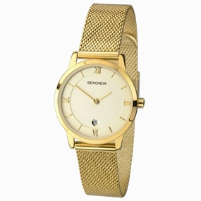 Sekonda Gold Colour Gold Dial Womens Watch 