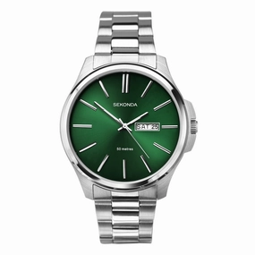 Sekonda Green Dial Stainless Steel Mens Watch 30152,seiko watches,mens watches,couple watches,watches designer,watches discount,best watches for men