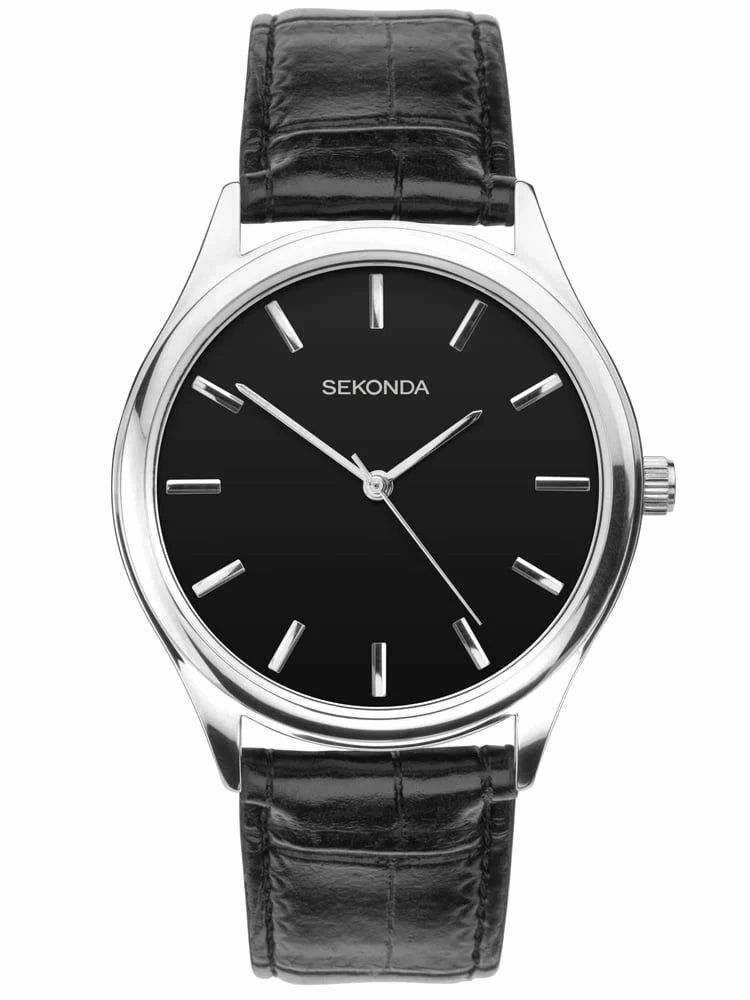 Sekonda Men's Black Croco Style Strap Watch 1532 