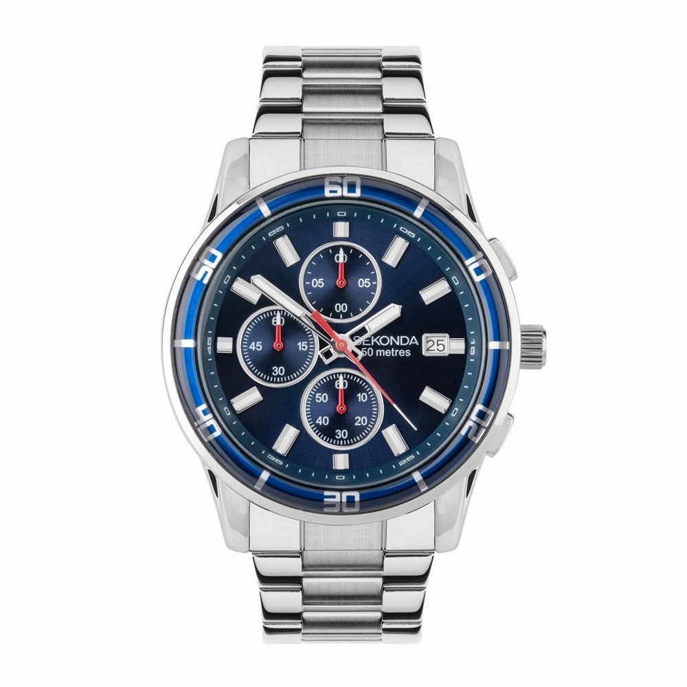 Sekonda Midnight Sports Chronograph Mens Watch Blue Dial 30207 