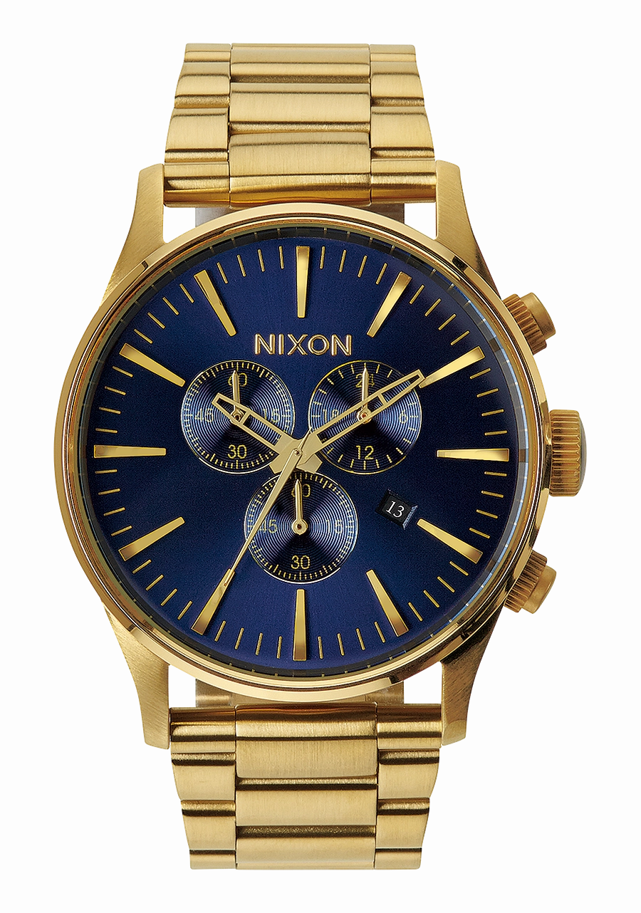 Sentry Chrono - Gold / Blue Sunray stainless-steel watches stainless steel watch bands stainless steel watches cheap