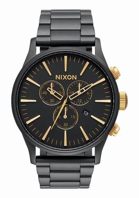Sentry Chrono - Matte Black / Gold stainless-steel watches stainless steel watch bands stainless steel watches cheap