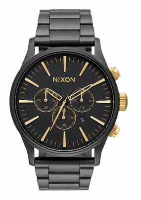 Sentry Chrono - Matte Black / Gold stainless-steel watches stainless steel watch bands stainless steel watches cheap