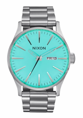 Sentry Stainless Steel - Silver / Turquoise stainless-steel watches stainless steel watch bands stainless steel watches cheap