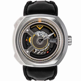 SevenFriday Men's Watch - Blade Power Reserve Black Genuine Leather Strap | W1-01,automatic watch,automatic watches for men,automatic watches for women,luxury automatic watch,minimalist automatic watch,dress automatic watch,vintage automatic watch,automat