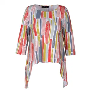 Shark Bite Top In Coral Multi