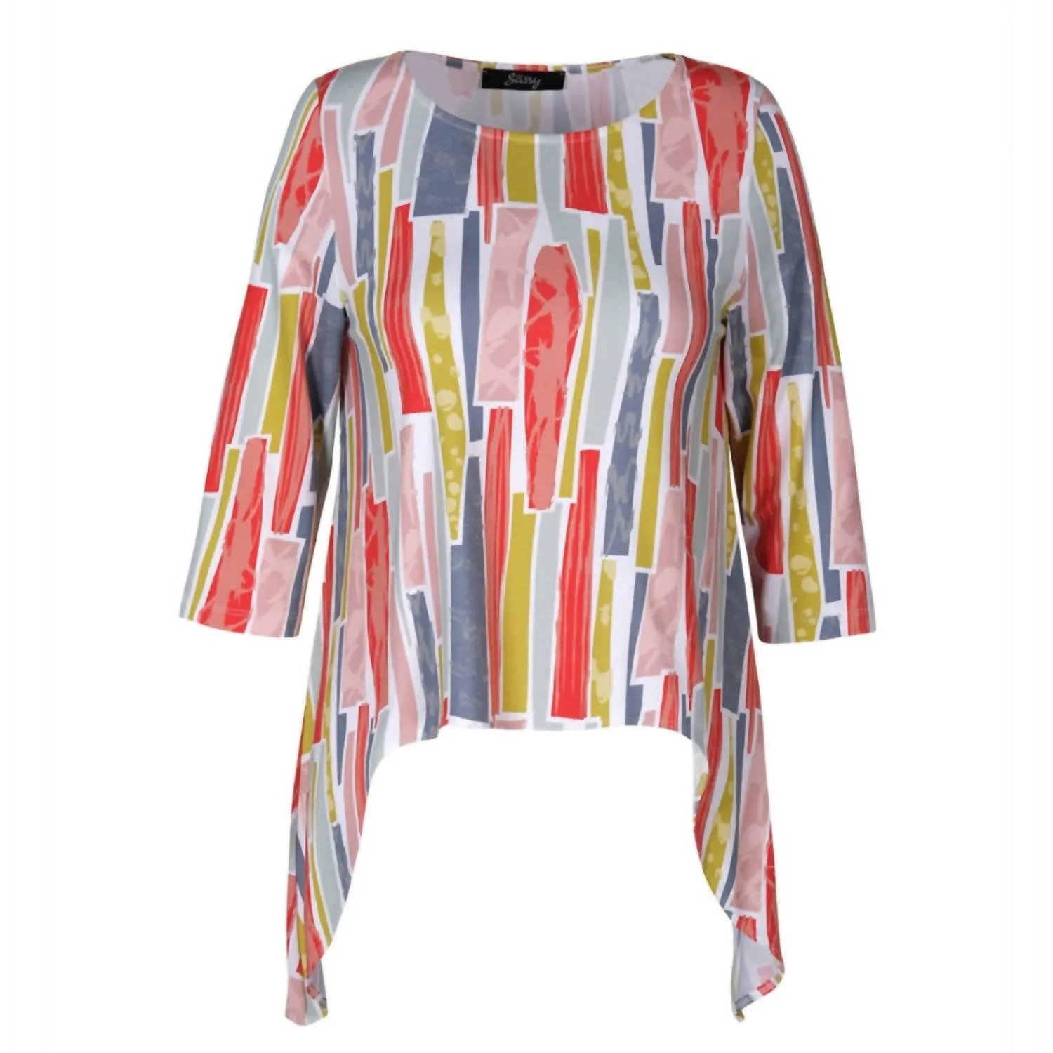 Shark Bite Top In Coral Multi