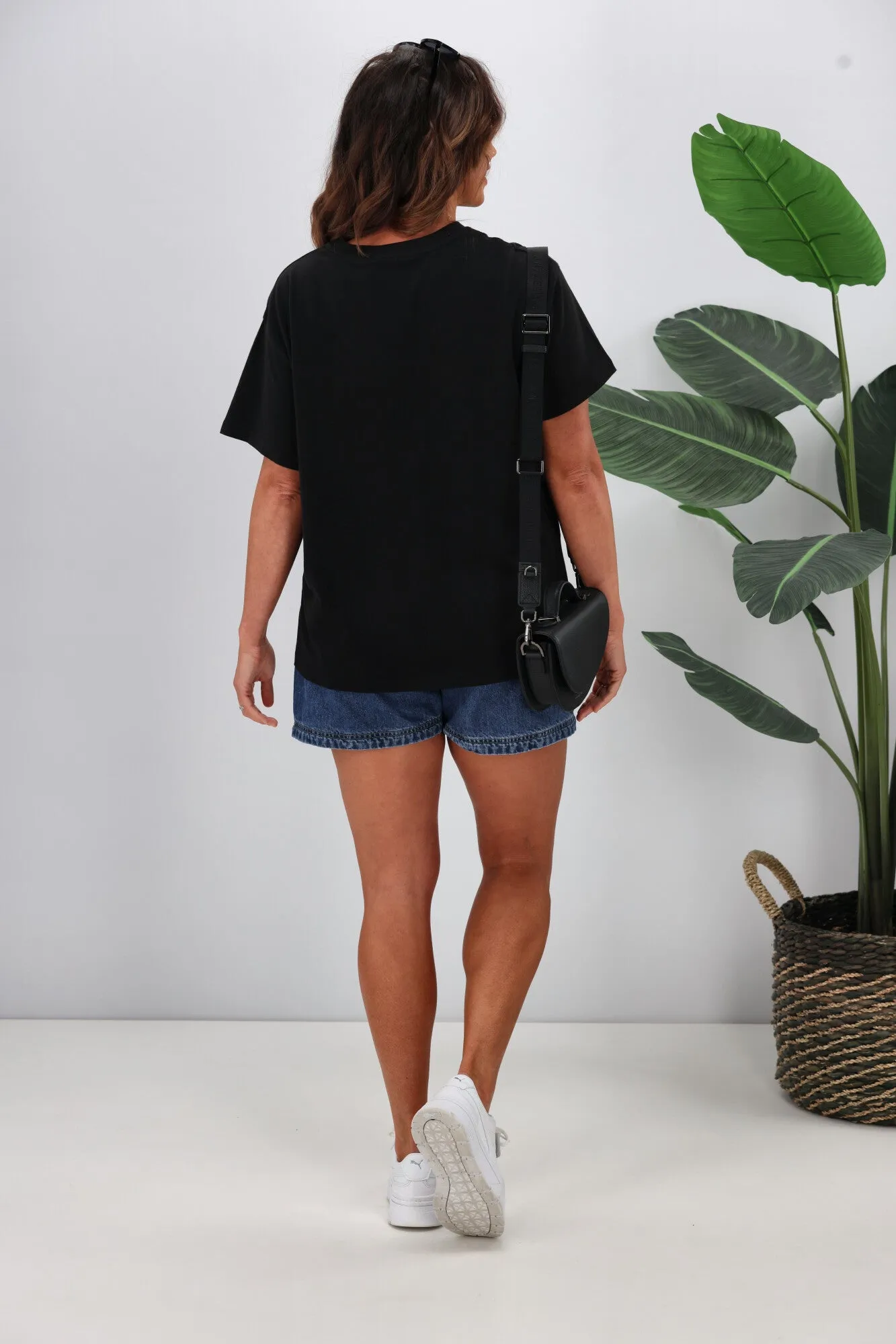 Shine On Label En Fleurs Tee Black