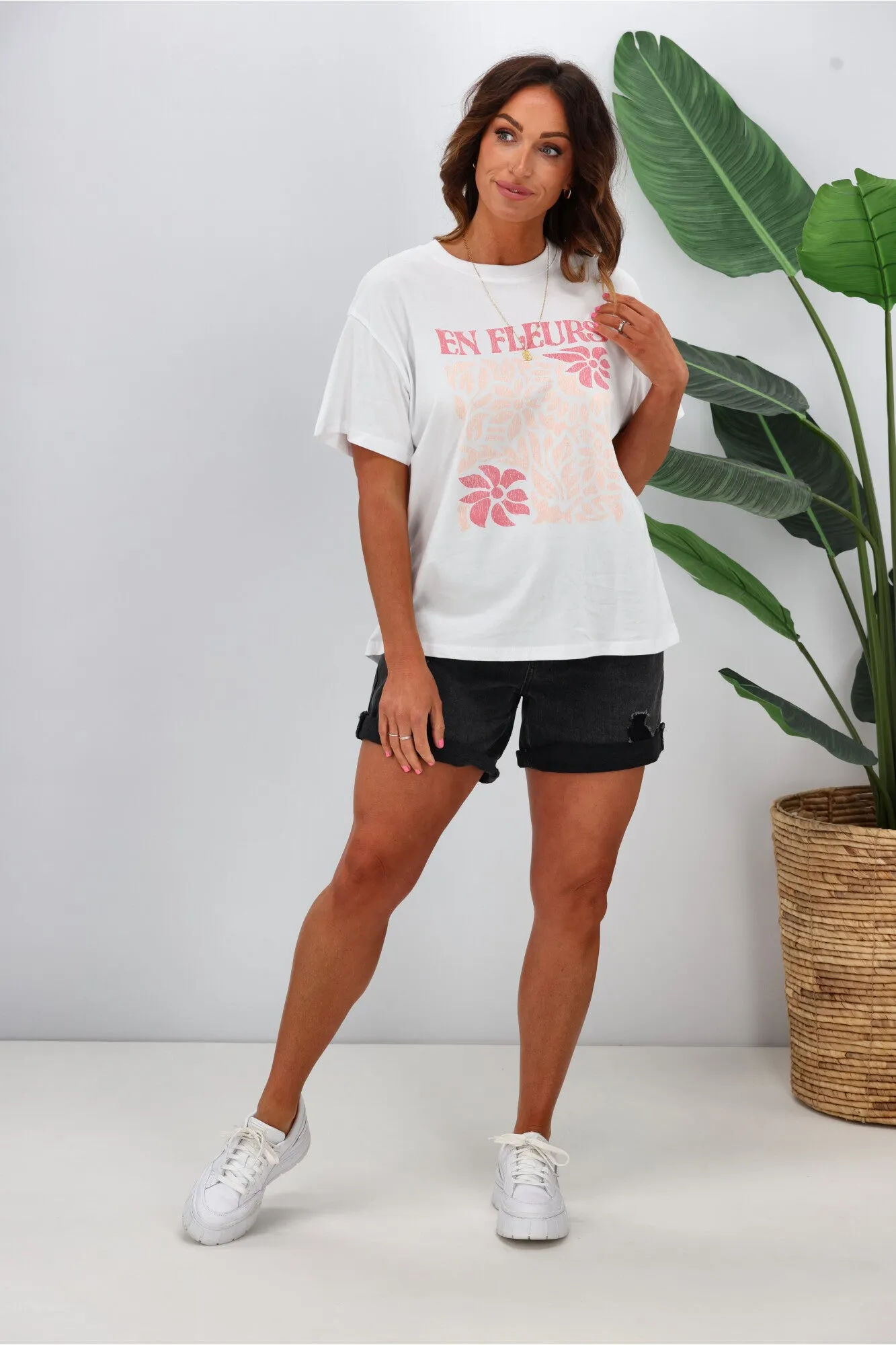 Shine On Label En Fleurs Tee White
