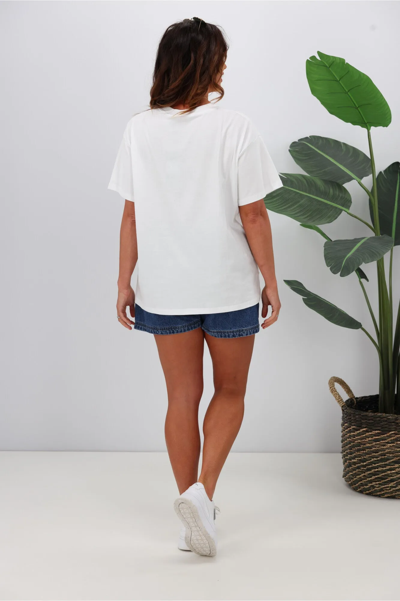 Shine On Label Flower Bunch Tee White