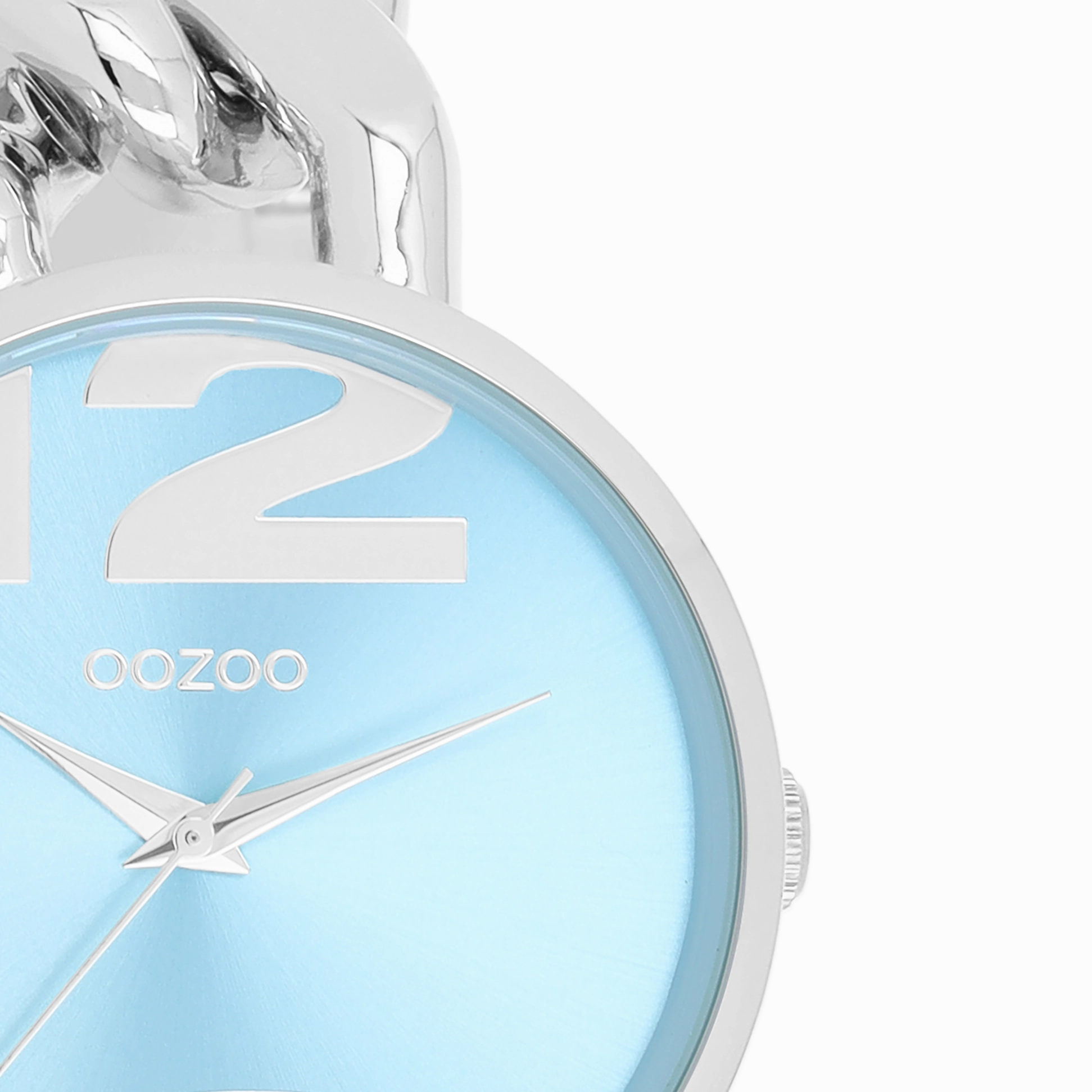 Silver coloured OOZOO watch with chunky chain bracelet - C11350