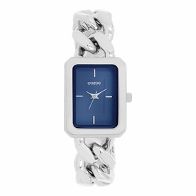 Silver coloured OOZOO watch with chunky chain bracelet - C11352,seiko watches,couple watches,watches designer,watches discount,women watches,best women watches,high end women's watches,high quality women's watches