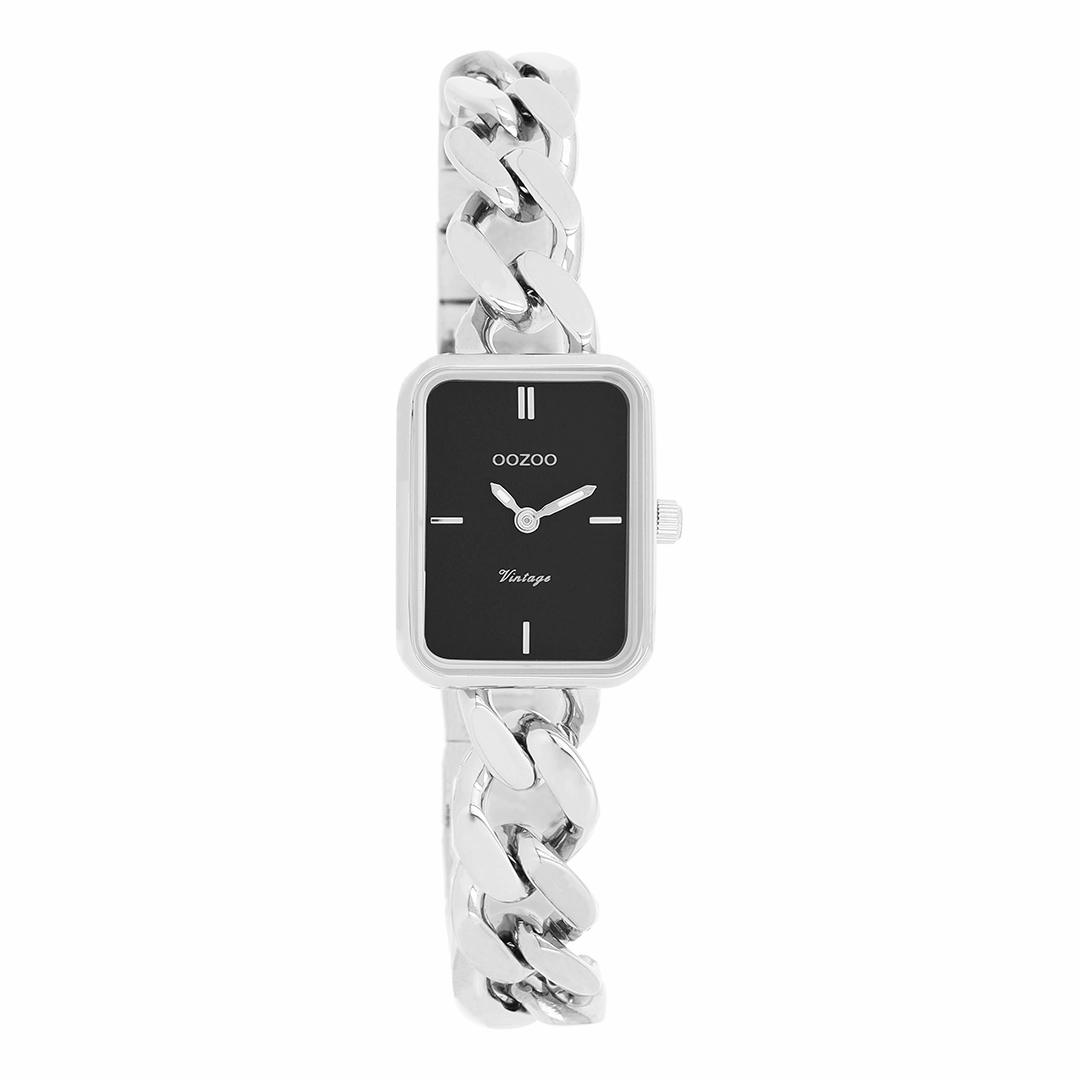 Silver coloured OOZOO watch with chunky chain bracelet - C20361,seiko watches,couple watches,watches designer,watches discount,women watches,best women watches,high end women's watches,high quality women's watches