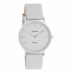 Silver coloured OOZOO watch with leather strap - C20200,seiko watches,couple watches,watches designer,watches discount,women watches,best women watches,high end women's watches,high quality women's watches