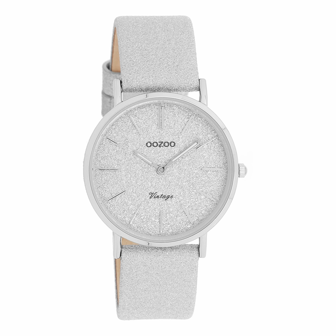 Silver coloured OOZOO watch with leather strap - C20200,seiko watches,couple watches,watches designer,watches discount,women watches,best women watches,high end women's watches,high quality women's watches