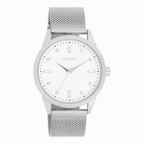 Silver coloured OOZOO watch with metal mesh bracelet - C11280,seiko watches,couple watches,watches designer,watches discount,women watches,best women watches,high end women's watches,high quality women's watches
