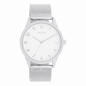 Silver coloured OOZOO watch with metal mesh bracelet - C11320,seiko watches,couple watches,watches designer,watches discount,women watches,best women watches,high end women's watches,high quality women's watches