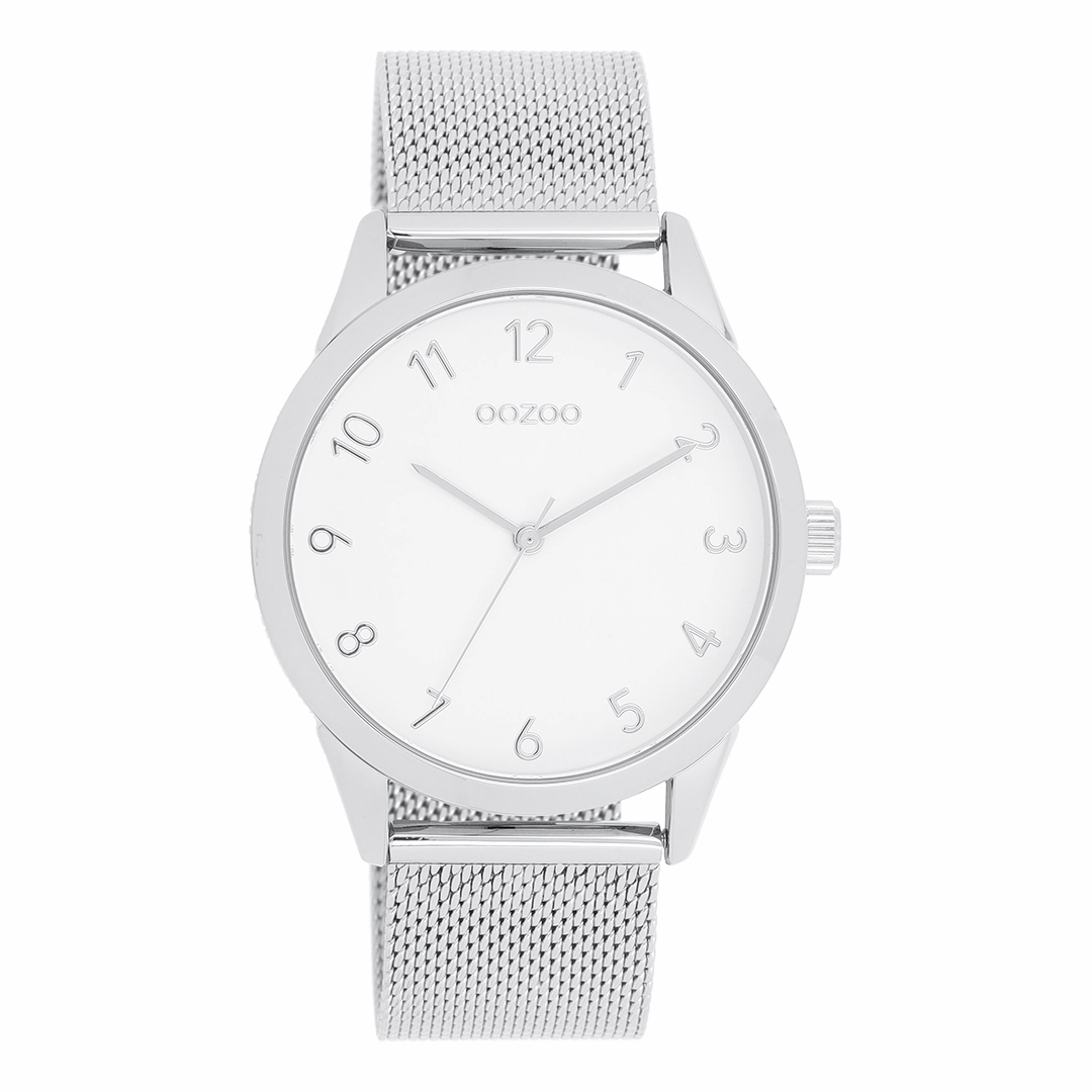 Silver coloured OOZOO watch with metal mesh bracelet - C11320,seiko watches,couple watches,watches designer,watches discount,women watches,best women watches,high end women's watches,high quality women's watches