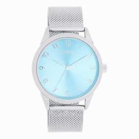 Silver coloured OOZOO watch with metal mesh bracelet - C11321,seiko watches,couple watches,watches designer,watches discount,women watches,best women watches,high end women's watches,high quality women's watches