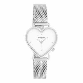 Silver coloured OOZOO watch with metal mesh bracelet - C11413,seiko watches,couple watches,watches designer,watches discount,women watches,best women watches,high end women's watches,high quality women's watches
