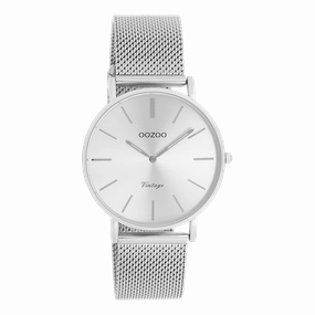 Silver coloured OOZOO watch with metal mesh bracelet - C9906,seiko watches,couple watches,watches designer,watches discount,women watches,best women watches,high end women's watches,high quality women's watches