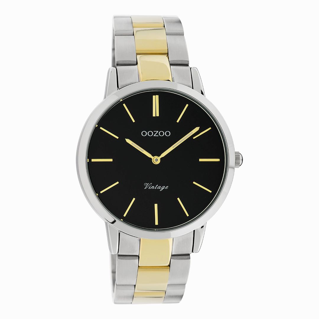 Silver coloured OOZOO watch with silver/gold coloured stainless steel bracelet - C20104,seiko watches,couple watches,watches designer,watches discount,women watches,best women watches,high end women's watches,high quality women's watches