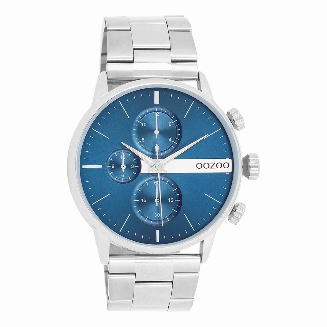 Silver coloured OOZOO watch with stainless steel bracelet - C11410,seiko watches,mens watches,couple watches,watches designer,watches discount,best watches for men
