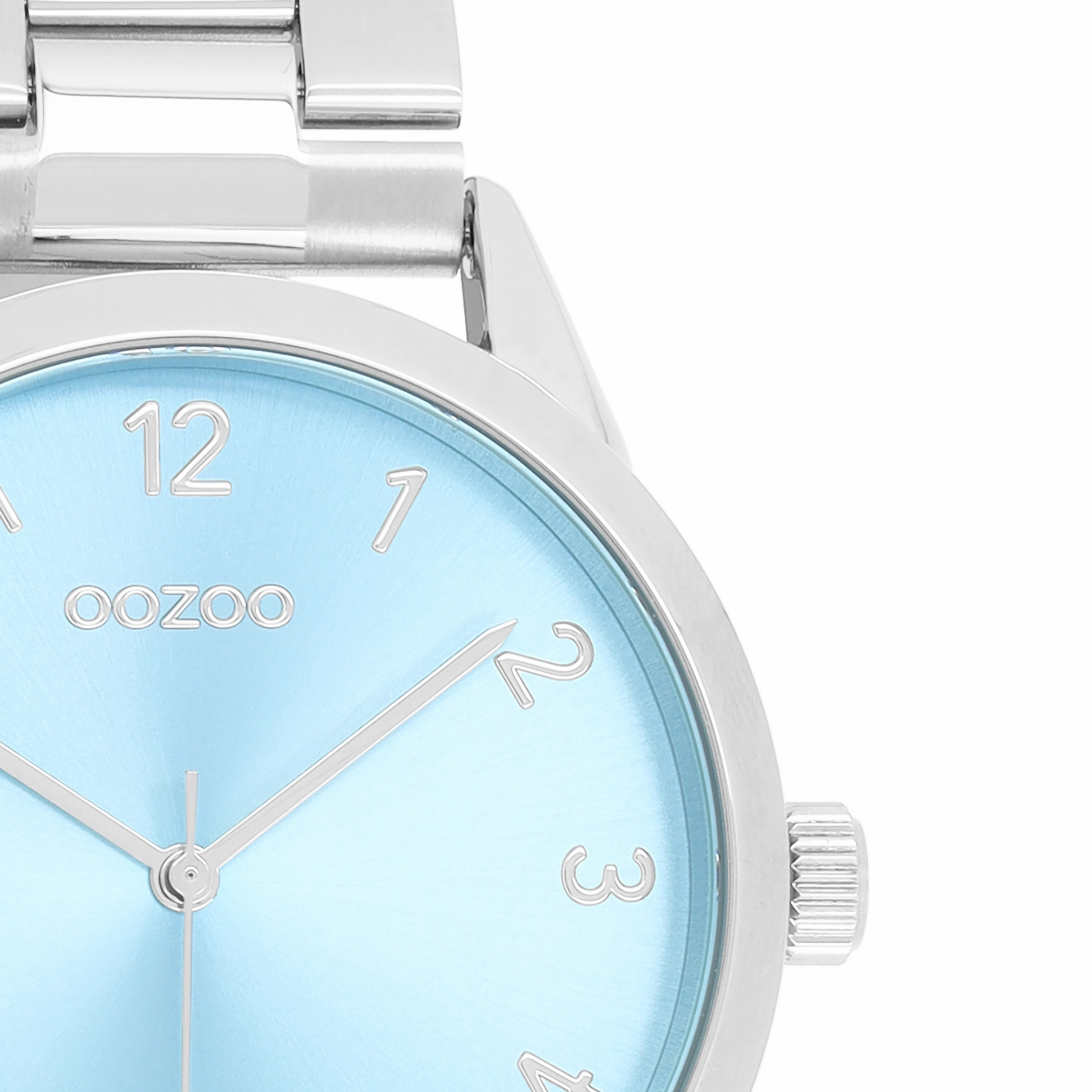 Silver coloured OOZOO watch with stainless steel bracelet - C11423