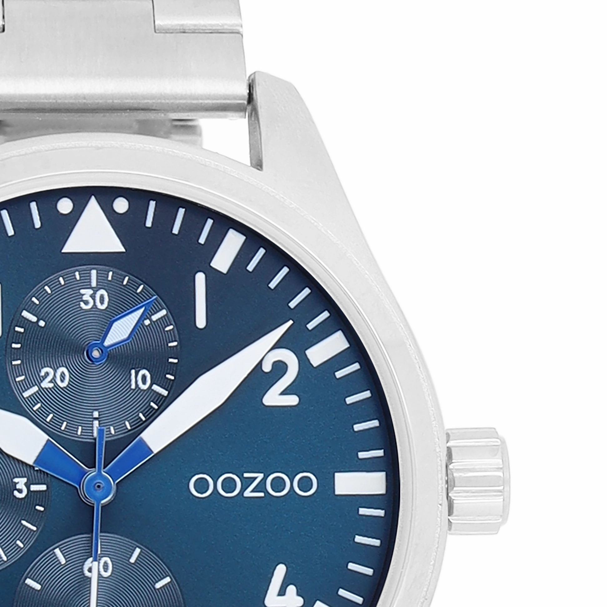 Silver coloured OOZOO watch with stainless steel bracelet - C11505