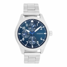 Silver coloured OOZOO watch with stainless steel bracelet - C11505,seiko watches,mens watches,couple watches,watches designer,watches discount,best watches for men